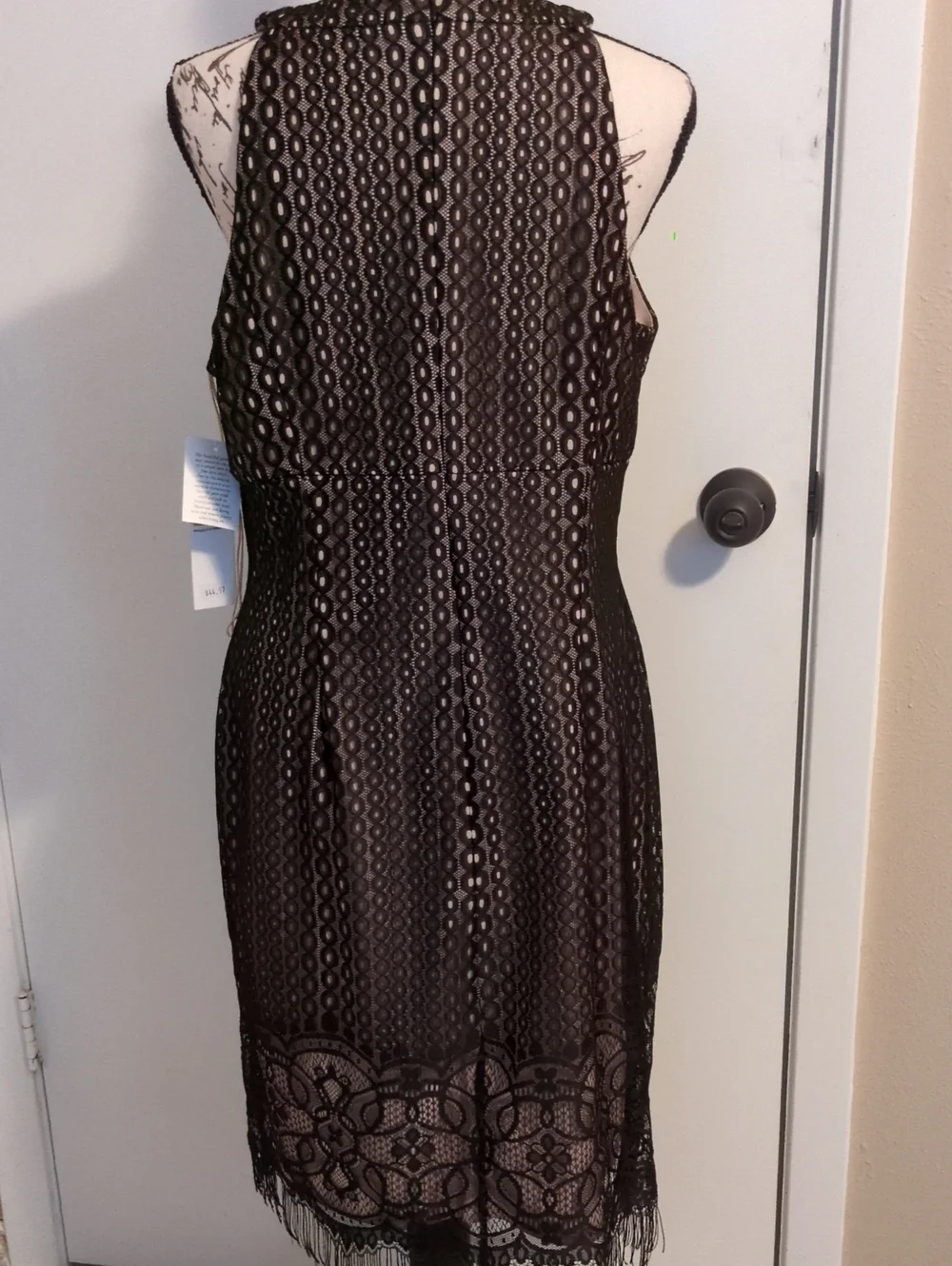 Maggy London Black Lace Halter Midi Dress 12